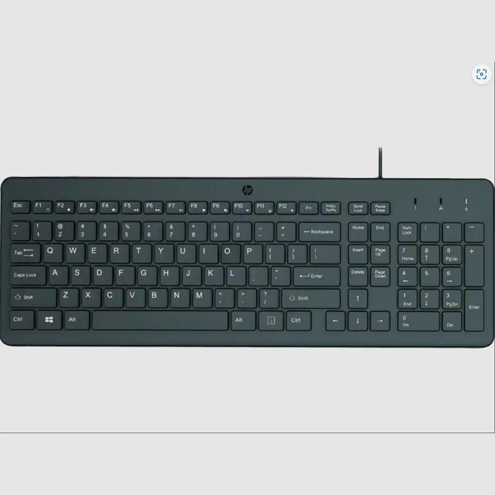 HP 150 Wired Keyboard Ergonomic Design with LED Indicator